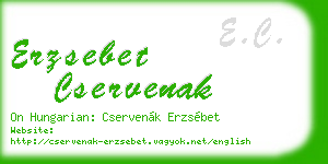erzsebet cservenak business card